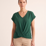 Marina Relaxed V-Neck Short-Sleeve Blouse – Green – variant