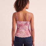 Floral Mesh V Neck Camisole Top — back