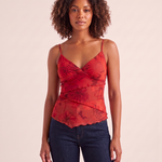 Floral Mesh V Neck Camisole Top — colour