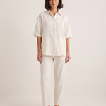 Linen Trouser Set with Relaxed Fit — front studio view