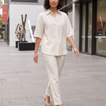 Linen Trouser Set with Relaxed Fit — lifestyle 2