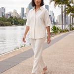 Linen Trouser Set with Relaxed Fit — lifestyle 1