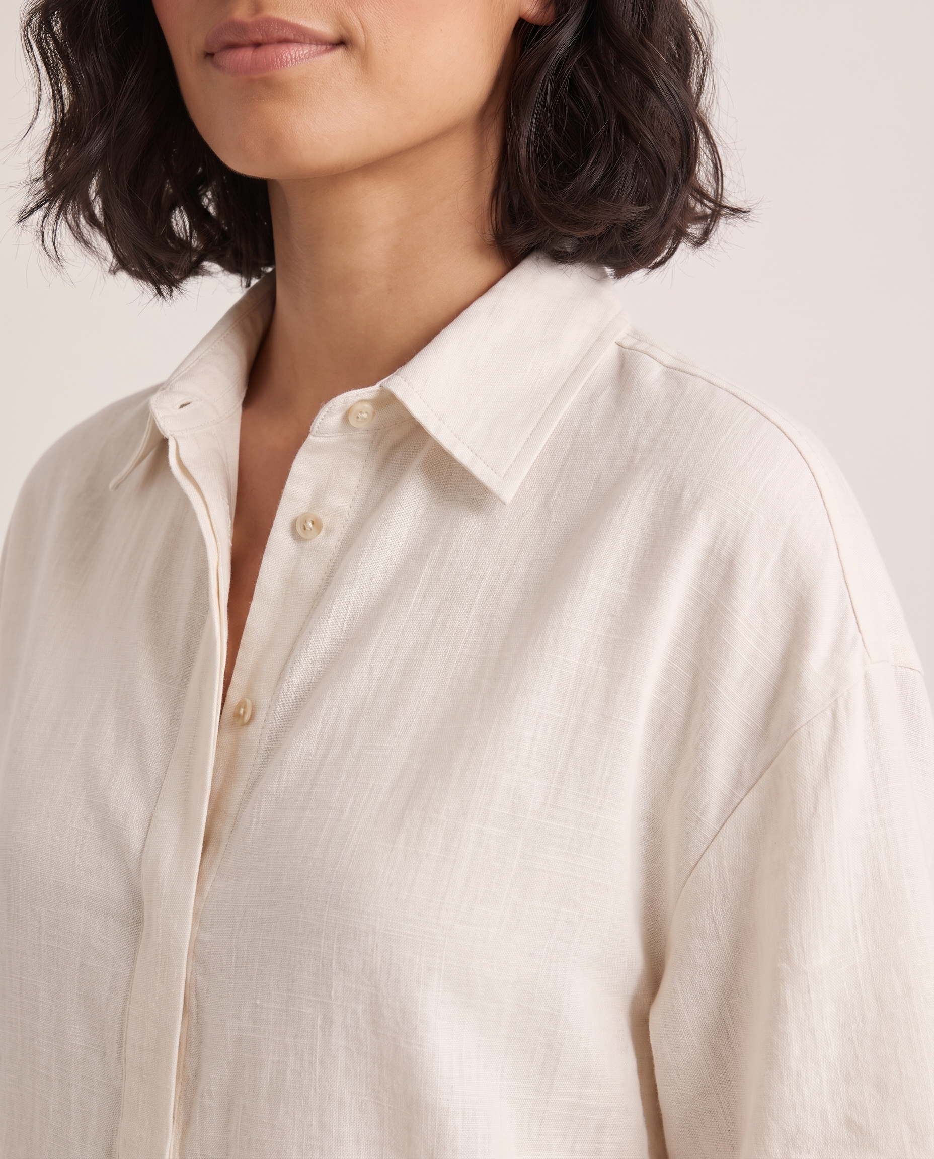 Linen Trouser Set with Relaxed Fit — detail