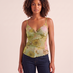 Floral Mesh V Neck Camisole Top — colour