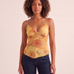Floral Mesh V Neck Camisole Top — colour