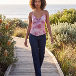 Floral Mesh V Neck Camisole Top — lifestyle 2