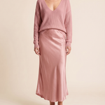 Niketa V-Neck Maxi Dress — Pink — studio front