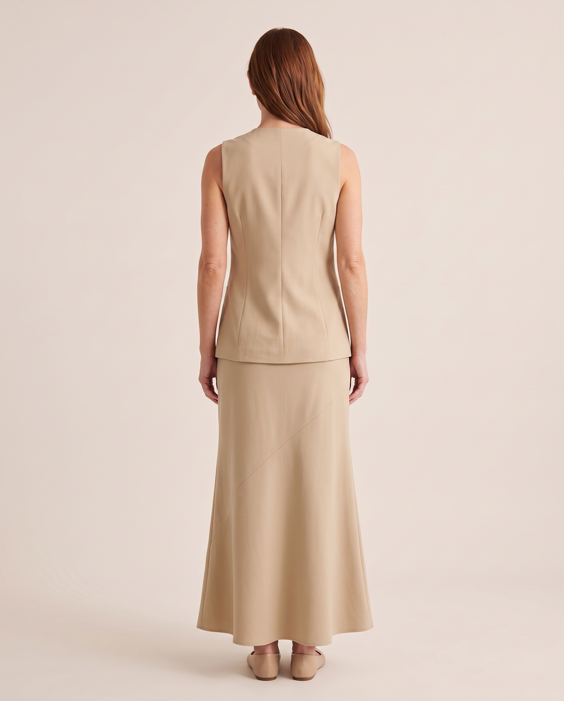 Studio back — Sleeveless Button Front Top and Skirt Set