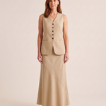 Studio front — Sleeveless Button Front Top and Skirt Set