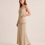 Studio three-quarter — Sleeveless Button Front Top and Skirt Set