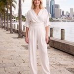 Surplice V Neck Wide Leg Jumpsuit — lifestyle 2
