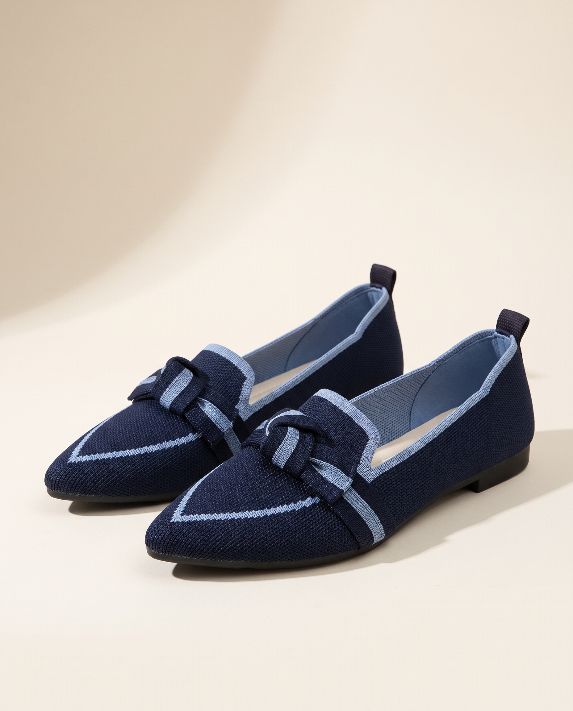 Romy Comfortable Knit Pointed-Toe Loafers — hero view