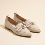 Romy Comfortable Knit Pointed-Toe Loafers — Beige variant