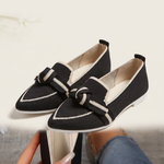 Romy Comfortable Knit Pointed-Toe Loafers — Black variant