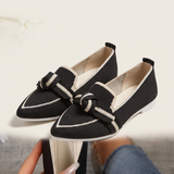 Romy Comfortable Knit Pointed-Toe Loafers — Black variant