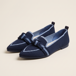 Romy Comfortable Knit Pointed-Toe Loafers — Dark Blue variant