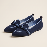Romy Comfortable Knit Pointed-Toe Loafers — Dark Blue variant