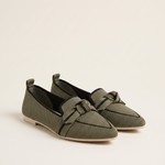 Romy Comfortable Knit Pointed-Toe Loafers — Khaki variant