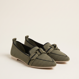 Romy Comfortable Knit Pointed-Toe Loafers — Khaki variant