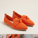 Romy Comfortable Knit Pointed-Toe Loafers — Orange variant