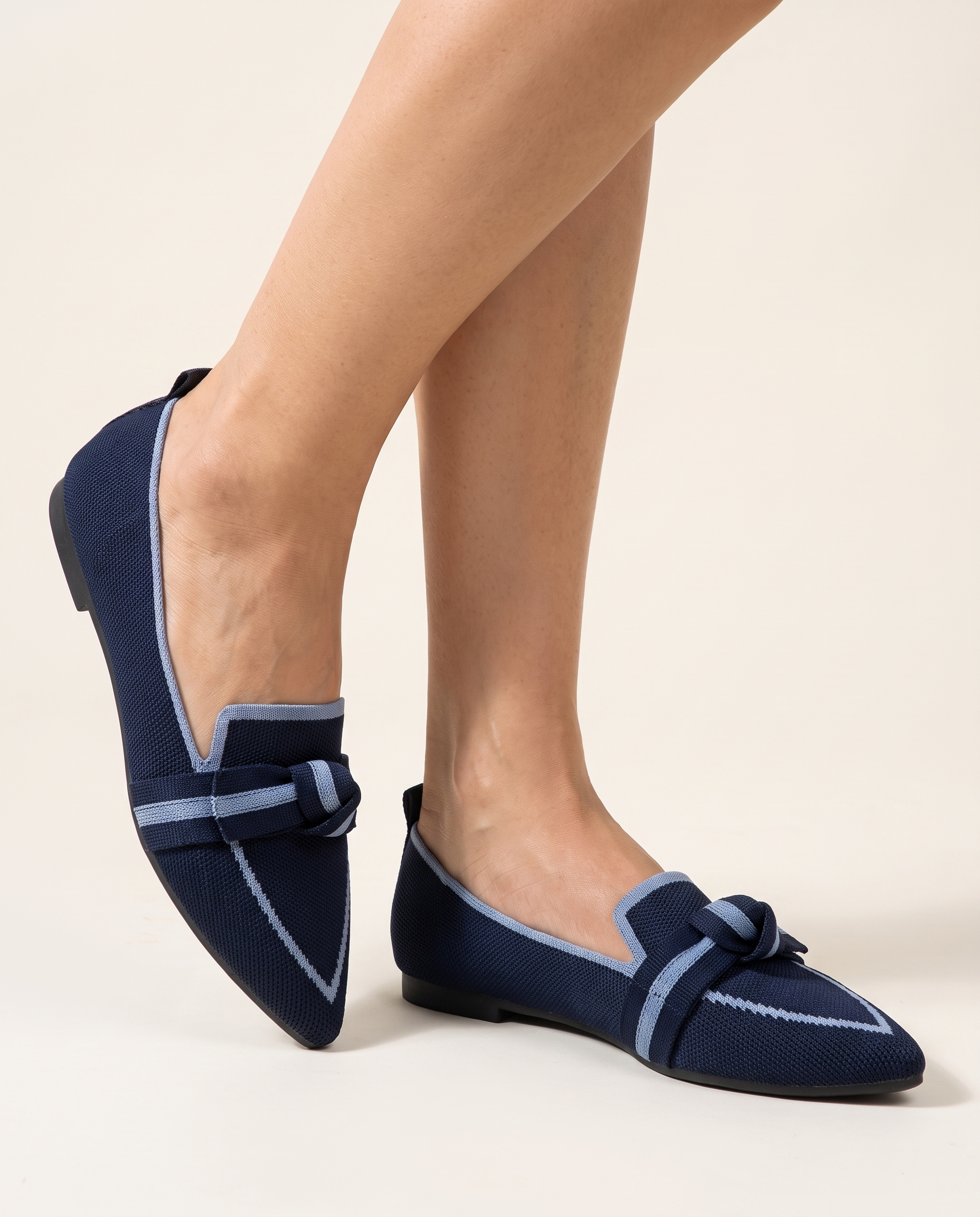 Romy Comfortable Knit Pointed-Toe Loafers — Australian studio lifestyle view