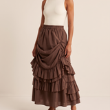 Tiered Ruffle Maxi Skirt – angle