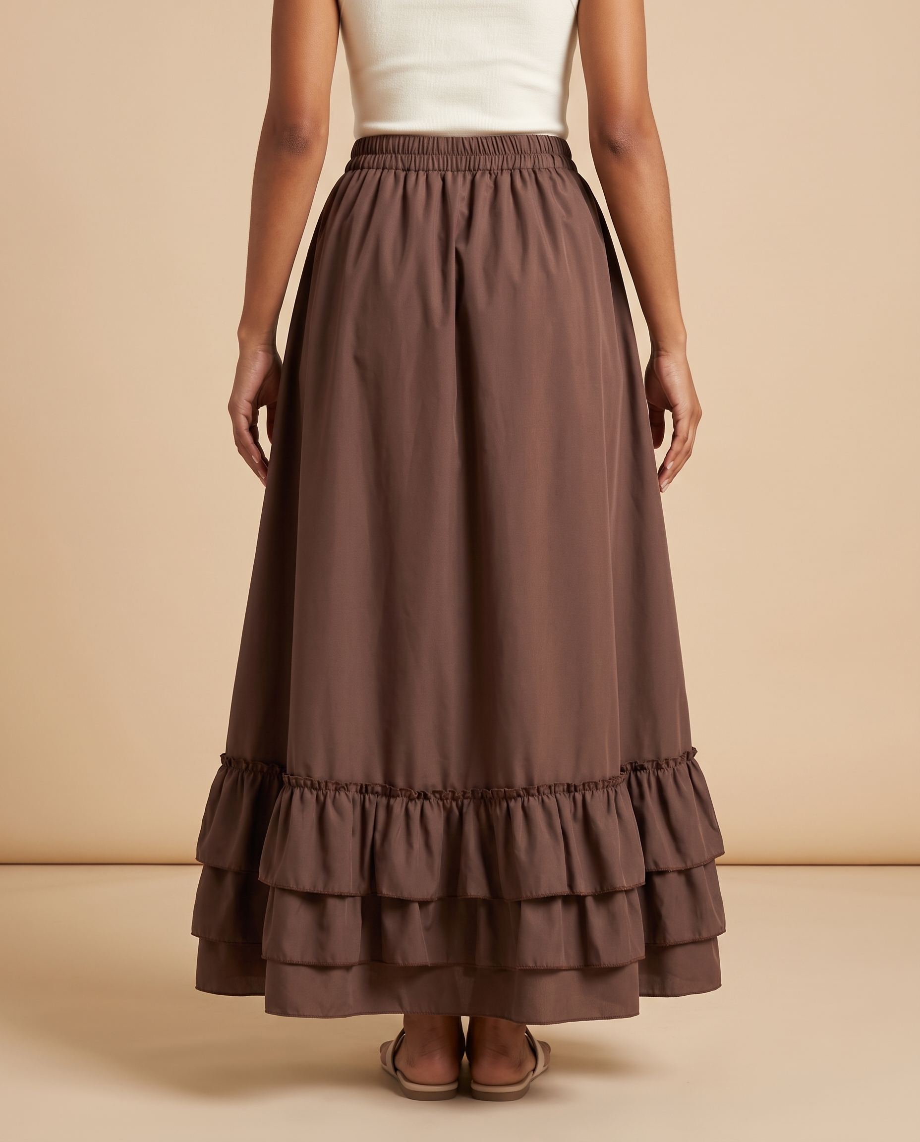 Tiered Ruffle Maxi Skirt – back