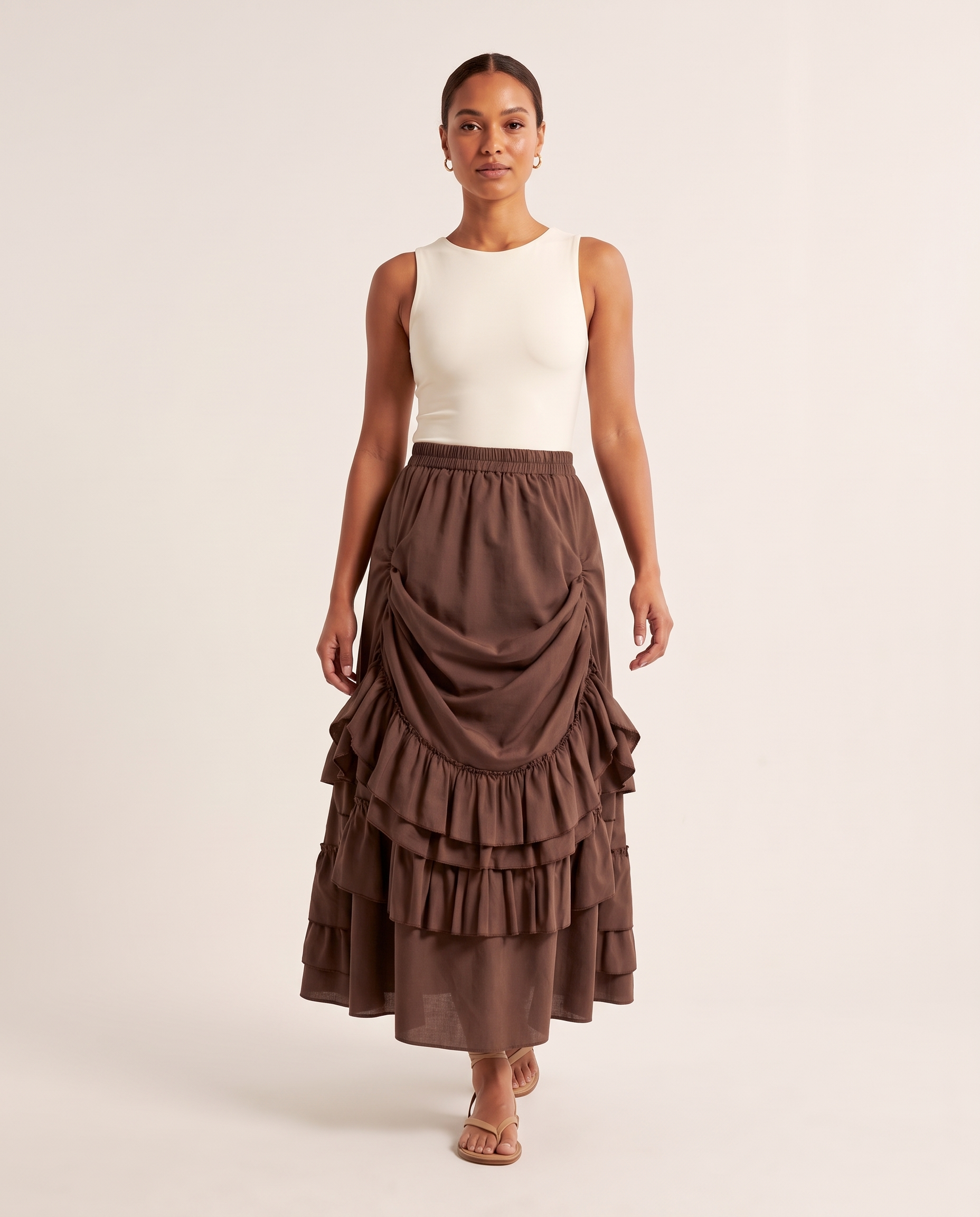 Tiered Ruffle Maxi Skirt – lifestyle