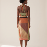 Santorini Halter Top and Wrap Midi Skirt Set – back