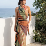 Santorini Halter Top and Wrap Midi Skirt Set – Australian lifestyle view