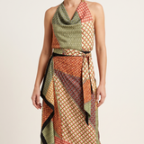 Santorini Halter Top and Wrap Midi Skirt Set – studio front view