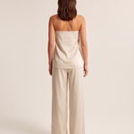 Satin Bustier and Wide Leg Trouser Set – back