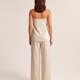 Satin Bustier and Wide Leg Trouser Set – back
