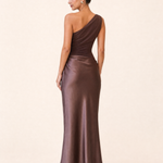 Satin One Shoulder Maxi Dress with Panelled Skirt – alternate product view