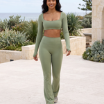 Seamless Two Piece Activewear Set with Long Sleeve Top – Australian coastal lifestyle