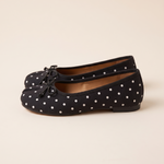 Polka Dot Ballet Flats with Bow — side view
