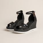 Sienna Orthopaedic Cushioned Slip-On Sandals — Black variant