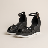 Sienna Orthopaedic Cushioned Slip-On Sandals — Black variant
