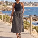 Grey A-Line Midi Skirt — Australian lifestyle