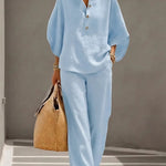 Frankie Elegant Wide-Leg Collared Trouser Set – product detail view 4