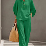 Frankie Elegant Wide-Leg Collared Trouser Set – product detail view 3