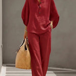 Frankie Elegant Wide-Leg Collared Trouser Set – product detail view 2