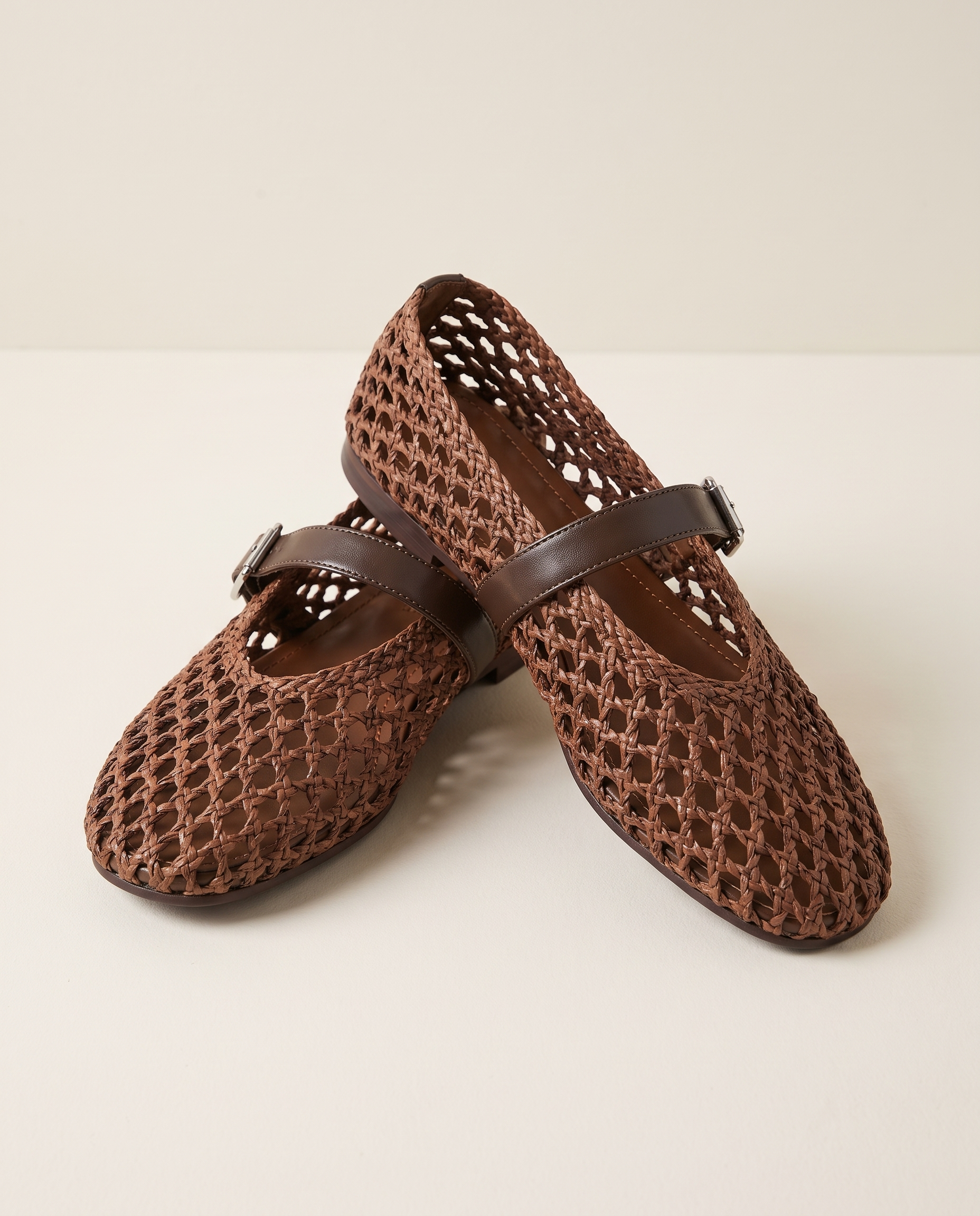 Solene Classic Round-Toe Mesh Mules — detail view