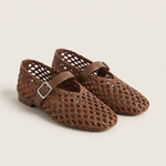 Solene Classic Round-Toe Mesh Mules — Brown variant