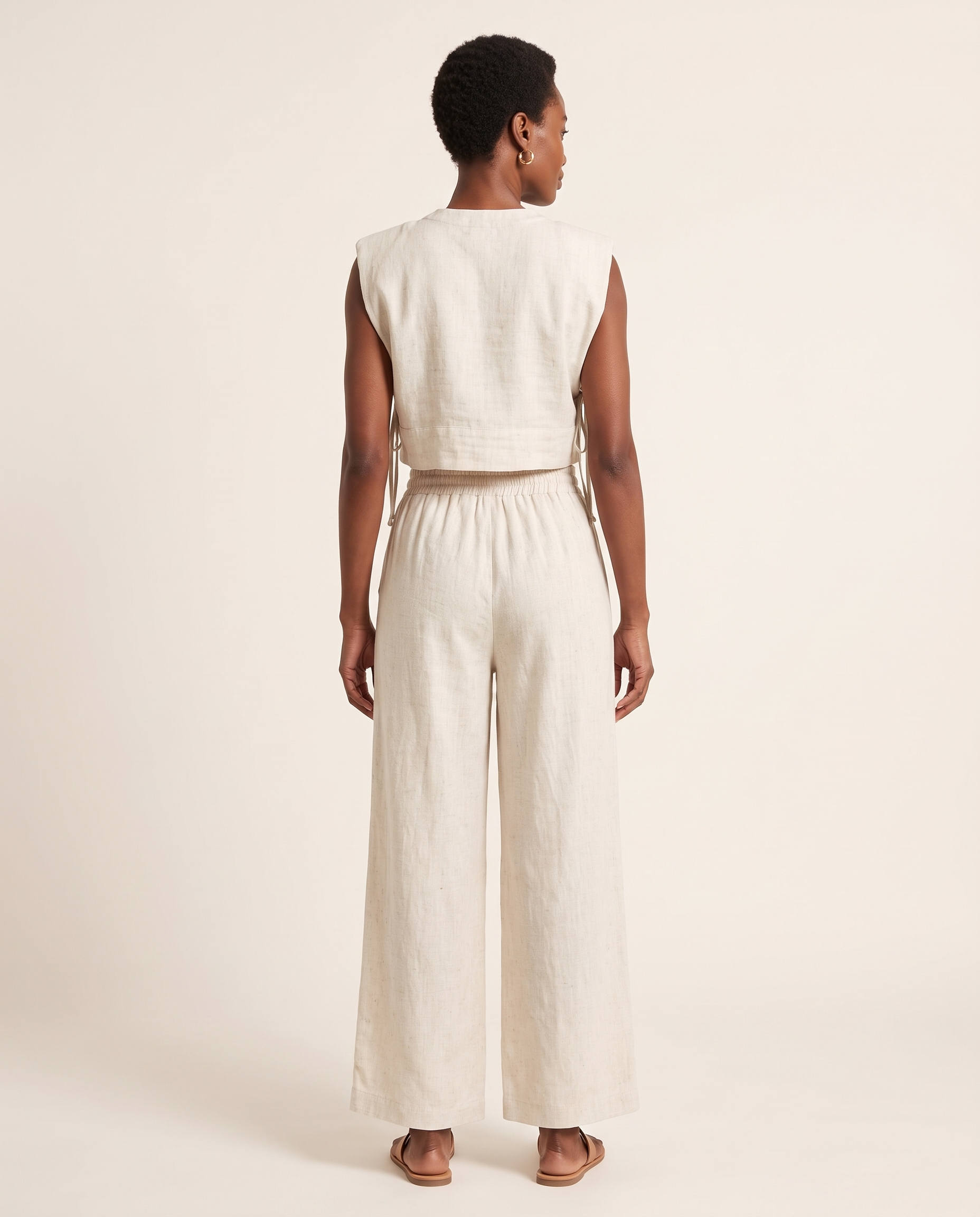 Solène Relaxed Linen Pant Set – back