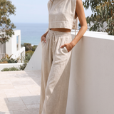 Solène Relaxed Linen Pant Set – Australian lifestyle view