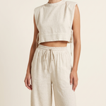 Solène Relaxed Linen Pant Set – studio front view