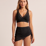 Solivia | Women's Three Piece Bikini Set With Ruched Skirt And Sheer Overlay — variant studio