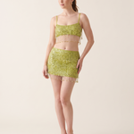 Sora Sequin Fringe Crop Top and Mini Skirt Separates – three-quarter view