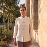 Stand Collar Blouse – Australian lifestyle view